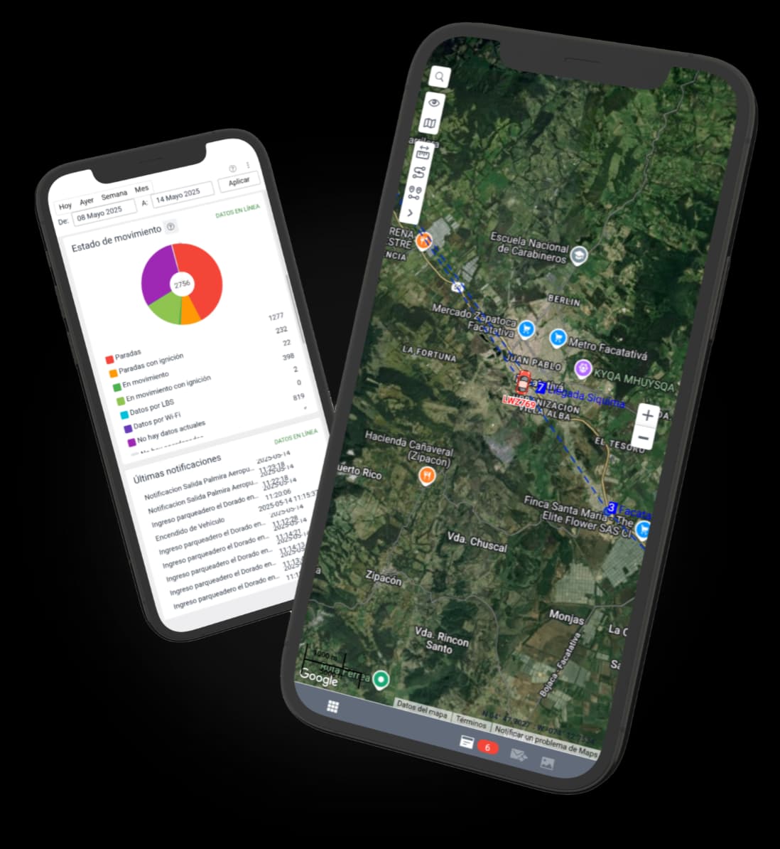 Mapa en un teléfono
